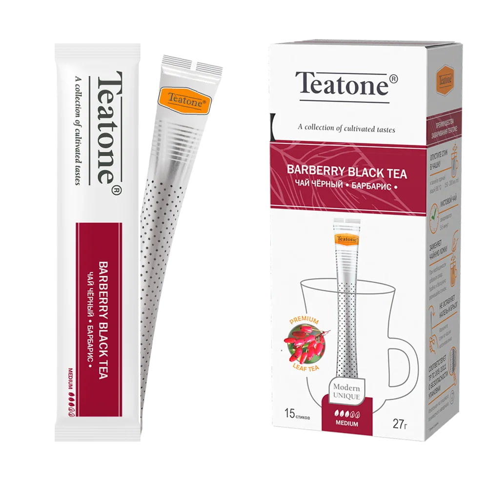 Чай черный с ароматом барбариса TEATONE, 15*1,8 гр. — фото
