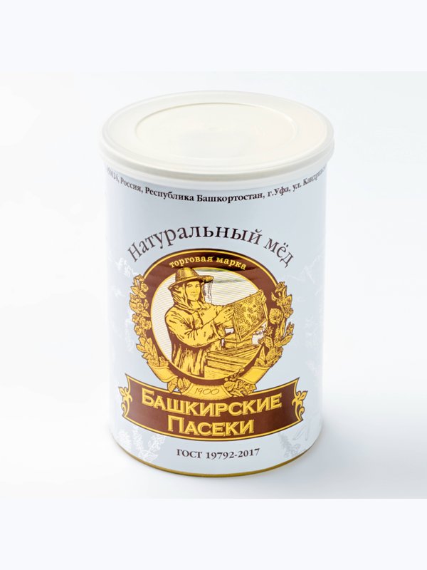 Мед натуральный цветочный "Башкирские пасеки" 550 гр ж/б — фото