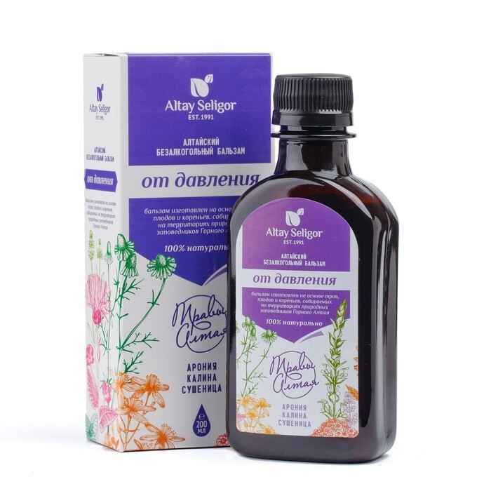 Алтайский безалкогольный бальзам От давления 0,200 мл пл — фото