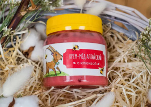 Алтайский Крем-мёд с клюквой (300 г) — фото