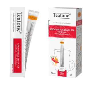 Чай черный с апельсином и перцем "Пряный апельсин" TEATONE, 15*1,8 гр. — фото