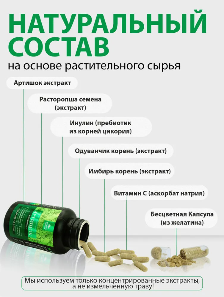 (ЧЗ) БАД "Концентрат Артишок" (Сoncentrate Artichoke) 60 кап — фото