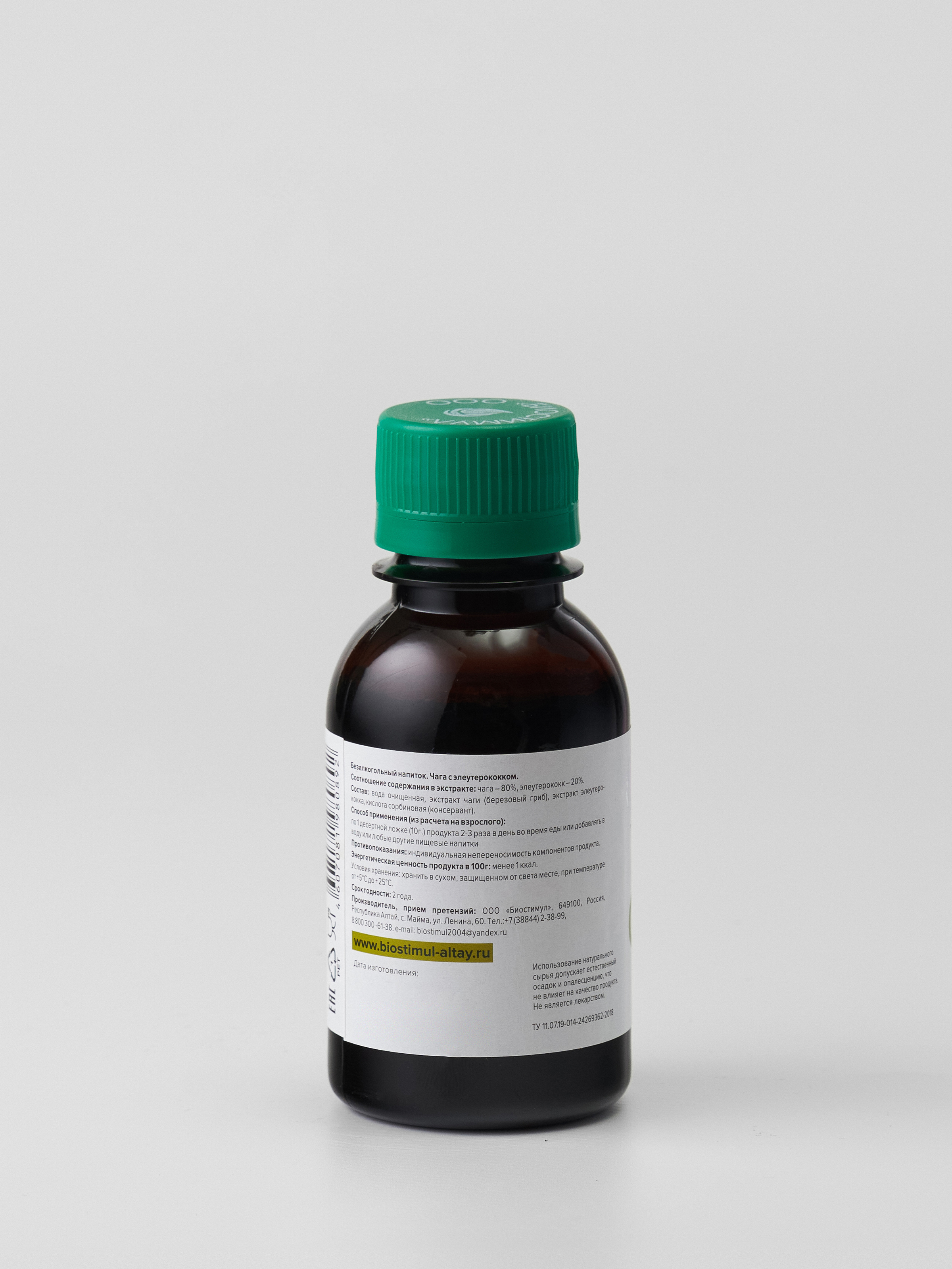 "Чага с элеутерококком" безалкогольный капиток 100мл без сахара — фото
