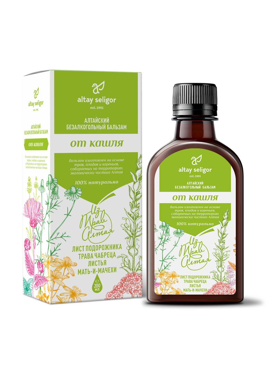 Алтайский безалкогольный бальзам От кашля 0,200 мл пл — фото