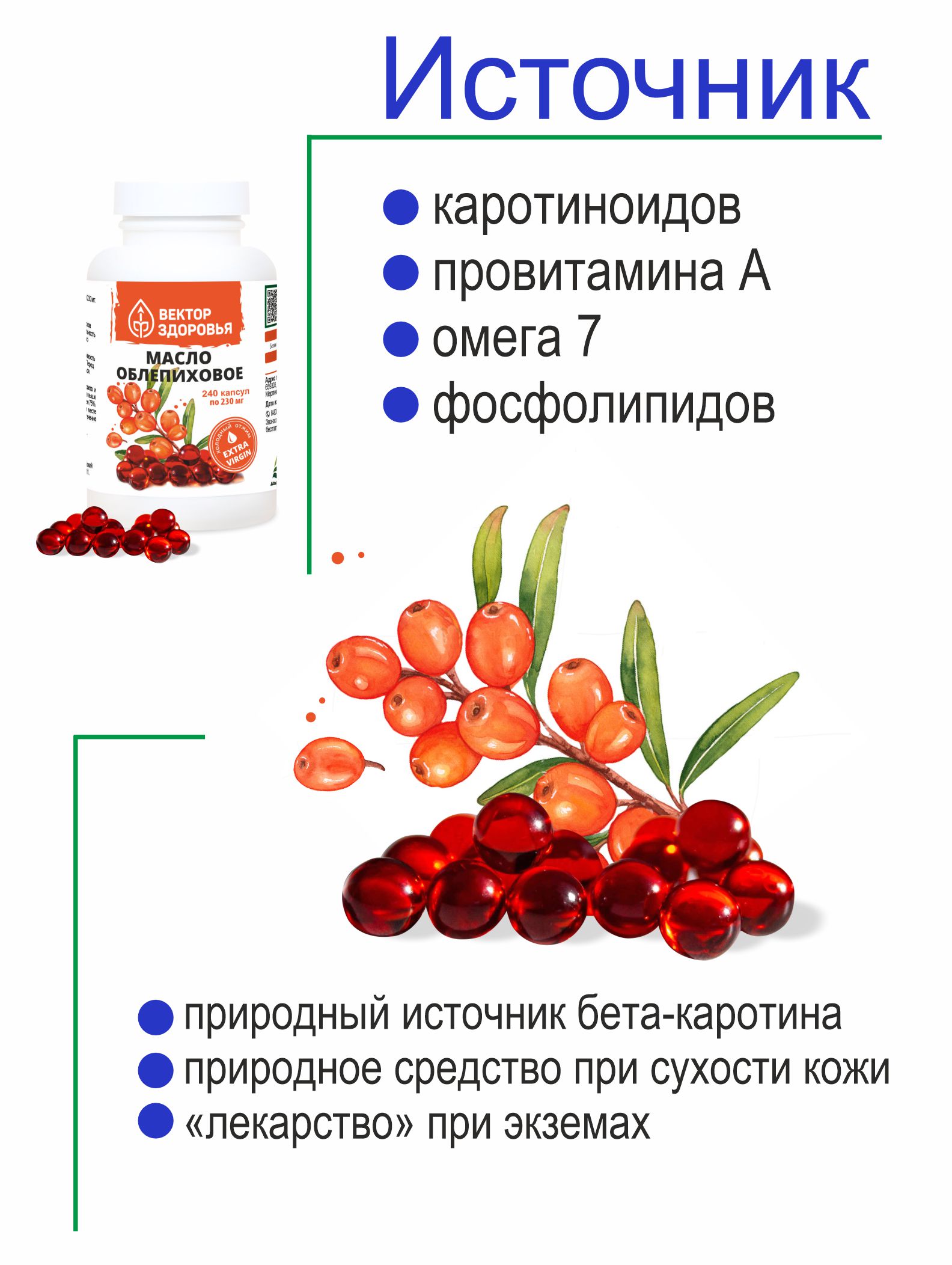 (ЧЗ) БАД Масло облепиховое в капсулах 240 капсул — фото